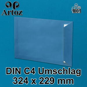 ARTOZ 25x DIN C4 Umschläge mit Haftklebung - ungefüttert 324 x 229 mm Petrol (Blau) Briefumschläge ohne Fenster - Serie 1001