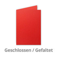 50 Faltkarten B6 - Rot - Blanko Doppel-Karten - 12 x 17 cm - sehr formstabil - für Drucker geeignet - Serie: FarbenFroh