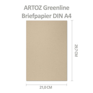 ARTOZ 50x Briefbogen DIN A4 ohne Falz - Farbe: dessert (hellbraun) - 21x29,7 cm - 118 g/m² - Einzelkarten Einladungskarten - Serie Green-Line