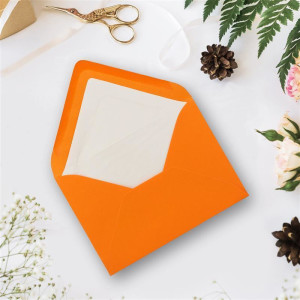 25 Briefumschläge in Orange mit weißem Innenfutter - Kuverts in DIN B6 Format  - 12,5 x 17,6 cm - Seidenfutter - Nassklebung