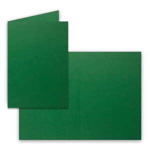 50 Faltkarten B6 - Dunkel-Grün - Blanko Doppel-Karten - 12 x 17 cm - sehr formstabil - für Drucker geeignet - Serie: FarbenFroh