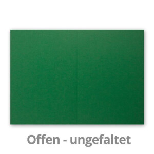 50 Faltkarten B6 - Dunkel-Grün - Blanko Doppel-Karten - 12 x 17 cm - sehr formstabil - für Drucker geeignet - Serie: FarbenFroh