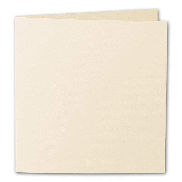 ARTOZ 25x Faltkarten quadratisch - Chamois (Creme) - 155 x 155 mm Karten blanko zum Selbstgestalten - 220 g/m² gerippt