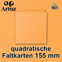 ARTOZ 50x quadratische Faltkarten - Mango (Orange) - 155 x 155 mm Karten blanko zum Selbstgestalten - 220 g/m² gerippt