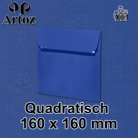 ARTOZ 50x quadratische Briefumschläge royal (Blau) 100 g/m² - 16 x 16 cm - Kuvert ohne Fenster - Umschläge mit Haftklebung