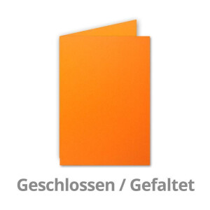 100 Faltkarten B6 - Orange - Blanko Doppel-Karten - 12 x 17 cm - sehr formstabil - für Drucker geeignet - Serie: FarbenFroh