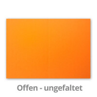 100 Faltkarten B6 - Orange - Blanko Doppel-Karten - 12 x 17 cm - sehr formstabil - für Drucker geeignet - Serie: FarbenFroh