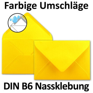50x DIN B6 Faltkarten-Set - Honiggelb - 115 x 170 mm - 11,5 x 17 cm - Doppelkarten mit Umschlägen und Einleger-Papier - FarbenFroh by GUSTAV NEUSER