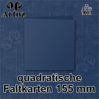 ARTOZ 25x Faltkarten quadratisch - Classic Blue (Blau) - 155 x 155 mm Karten blanko zum Selbstgestalten - 220 g/m² gerippt