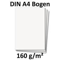 50 DIN A4 Papierbogen Planobogen - Hochweiß (Weiß) - 160 g/m² - 21 x 29,7 cm - Bastelbogen Ton-Papier Fotokarton Bastel-Papier Ton-Karton - FarbenFroh