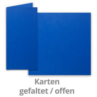 50x Faltkarten SET mit Brief-Umschlägen und Einlege-Blätter - Royalblau (Blau) - DIN Lang - 10,5 x 21 cm - FarbenFroh by GUSTAV NEUSER