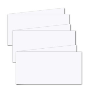 50x faltbares Einlege-Papier für DIN Lang Doppelkarten quer - hochweiß - 102 x 410 mm (102 x 205 mm gefaltet) - ideal zum Bedrucken mit Tinte und Laser - mattes Papier von GUSTAV NEUSER