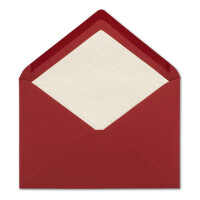 50x Brief-Umschläge C5 - Dunkel-Rot - gefüttert mit weißem Seidenpapier - 110 g/m² - 22,9 x 15,5 cm - Nassklebung