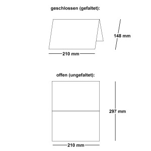 ARTOZ 50x DIN A5 Faltkarten - Lichtgrau (Grau) gerippt 148 x 210 mm Klappkarten hochdoppelt - Blanko Doppelkarte mit 220 g/m² edle Egoutteur-Rippung