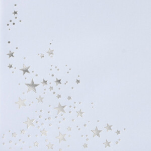 50x Weihnachts-Briefumschläge - DIN C5 - mit Silber-Metallic geprägtem Sternenregen, festlich matter Umschlag in weiß - Nassklebung, 90 g/m² - 162 x 229 mm - Marke: GUSTAV NEUSER