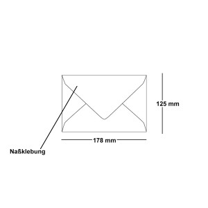 ARTOZ 25x Briefumschläge gerippt - Blütenweiß - DIN B6 178 x 125 mm - Kuvert ohne Fenster - Umschläge mit Nassklebung - Spitze Verschlusslasche