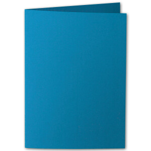ARTOZ 50x DIN A6 Faltkarten - Petrol (Blau) - 105 x 148 mm Karten blanko zum selbstgestalten - 220 g/m² gerippt