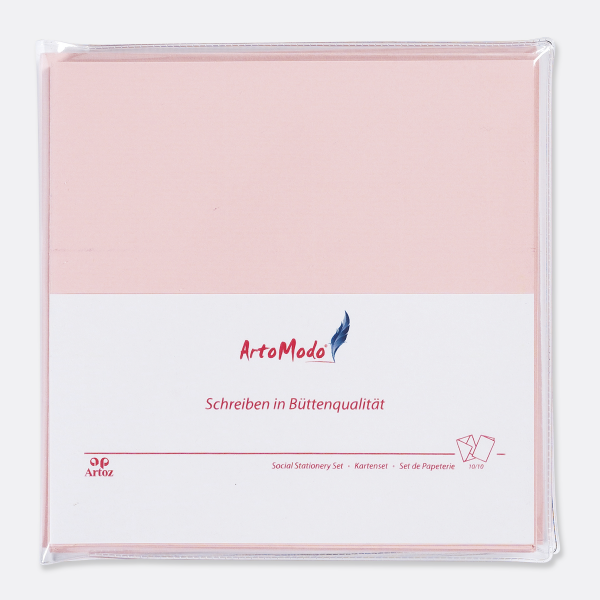 Artoz SET quadratisch Farbe: Pink 10xKlappkarten und 10xBriefumschläge Serie Artoz 1001 im SET ArtoModo inkl. Aufbewahrungshülle Format: 160x160 mm