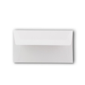 25 Briefumschläge Weiß - DIN Lang - gefüttert mit rotem Seidenpapier - 22 x 11 cm - Nassklebung, gerade Klappe - Ideal für Einladungen und Grüße zu Geburtstag und Weihnachten