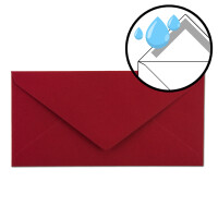 100x Briefumschläge mit Metallic Sternen - DIN Lang - Silber geprägter Sternenregen - Farbe: dunkelrot, Nassklebung, 120 g/m² - 110 x 220 mm - ideal für Weihnachten