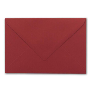 100 Brief-Umschläge mit Wellenschnitt - Dunkel-Rot - DIN C6 - 114 x 162 mm - 11,4 x 16,2 cm - mit wellenförmigen Rändern - Nassklebung - FarbenFroh by GUSTAV NEUSER