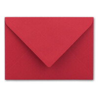 50x Kuverts in Himbeerrot - Brief-Umschläge in DIN B6 - 12,5 x 17,6 cm geripptes Papier - weißes Seidenfutter für Weihnachten & festliche Anlässe