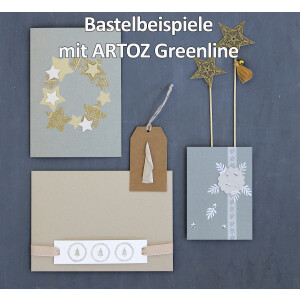ARTOZ 25x Doppelkarten DIN B6 - Farbe: beech (hellgrau / hellbraun) - 12,0 x 16,9 cm - hochdoppelt - Serie Greenline