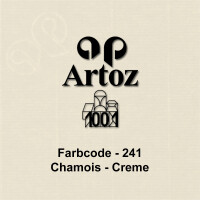 ARTOZ 25x DIN Lang Faltkarten - Creme (Chamois) gerippt 210 x 105 mm Klappkarten - Blanko Doppelkarte mit 220 g/m² edle Egoutteur-Rippung