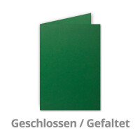 100 Faltkarten B6 - Dunkel-Grün - Blanko Doppel-Karten - 12 x 17 cm - sehr formstabil - für Drucker geeignet - Serie: FarbenFroh