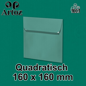ARTOZ 50x quadratische Briefumschläge tropical green (Grün) 100 g/m² - 16 x 16 cm - Kuvert ohne Fenster - Umschläge mit Haftklebung