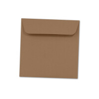 ARTOZ 25x quadratische Briefumschläge - Farbe: grocer kraft (Kraftpapier dunkelbraun) - 16,0 x 16,0 cm - mit Haftklebung und Abziehstreifen - Serie Greenline
