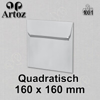 ARTOZ 50x quadratische Briefumschläge lichtgrau (Grau) 100 g/m² - 16 x 16 cm - Kuvert ohne Fenster - Umschläge mit Haftklebung