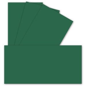 100 Einzel-Karten DIN Lang - 9,9 x 21 cm - 240 g/m² - Dunkelgrün - Bastelpapier - Tonkarton - Ideal zum bedrucken für Grußkarten und Einladungen