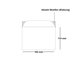 ARTOZ 25x Briefumschläge DIN C6 Weiß - 16,2 x 11,4 cm - haftklebend - gerippte Kuverts ohne Fenster - Serie Artoz 1001