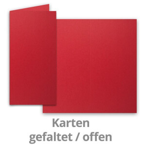50x Faltkarten SET mit Brief-Umschlägen und Einlege-Blätter - Rosen-Rot (Rot) - DIN Lang - 10,5 x 21 cm - FarbenFroh by GUSTAV NEUSER®