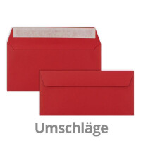 50x Faltkarten SET mit Brief-Umschlägen und Einlege-Blätter - Rosen-Rot (Rot) - DIN Lang - 10,5 x 21 cm - FarbenFroh by GUSTAV NEUSER®