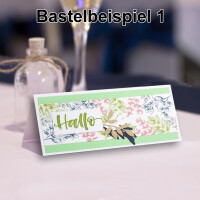 50x Tischkarten in Silber (Metallic) - 4,5 x 10 cm - blanko - Doppel-Karten - als Platzkarten und Namenskarten für Hochzeit und Feste