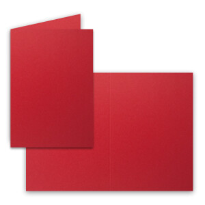 100x Falt-Karten DIN A6 in Rosenrot (Rot) - 10,5 x 14,8 cm - Blanko - Doppel-Karten - 220 g/m²