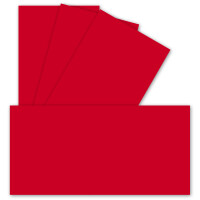 50 Einzel-Karten DIN Lang - 9,9 x 21 cm - 240 g/m² - Rot - Bastelpapier - Tonkarton - Ideal zum bedrucken für Grußkarten und Einladungen