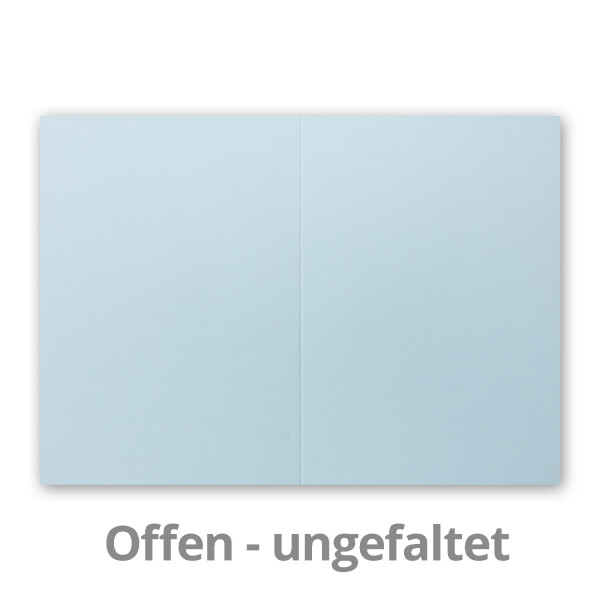 DIN A5 Faltkarten - Hellblau - 50 Stück - Einladungskarten - Menükarten - Kirchenheft - Blanko - 14,8 x 21 cm - Marke FarbenFroh by Gustav Neuser