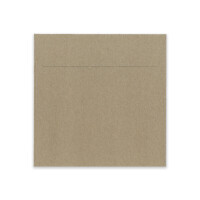 25x Brief-Umschläge, Recycling - Naturfarbe braun - Quadratisch 160 x 160 mm - 140 gr - nachhaltige Kuverts