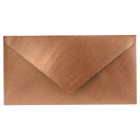 100 Brief-Umschläge Bronze Metallic DIN Lang - 110 x 220 mm (11 x 22 cm) - Nassklebung ohne Fenster - Ideal für Einladungs-Karten - Serie FarbenFroh