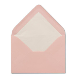 50 Briefumschläge in Rosa mit weißem Innenfutter - Kuverts in DIN B6 Format  - 12,5 x 17,6 cm - Seidenfutter - Nassklebung