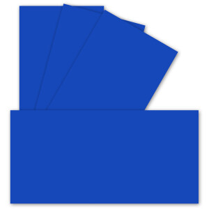 100 Einzel-Karten DIN Lang - 9,9 x 21 cm - 240 g/m² - Royalblau - Bastelpapier - Tonkarton - Ideal zum bedrucken für Grußkarten und Einladungen