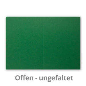 DIN A5 Faltkarten - Dunkelgrün - 50 Stück - Einladungskarten - Menükarten - Kirchenheft - Blanko - 14,8 x 21 cm - Marke FarbenFroh by Gustav Neuser