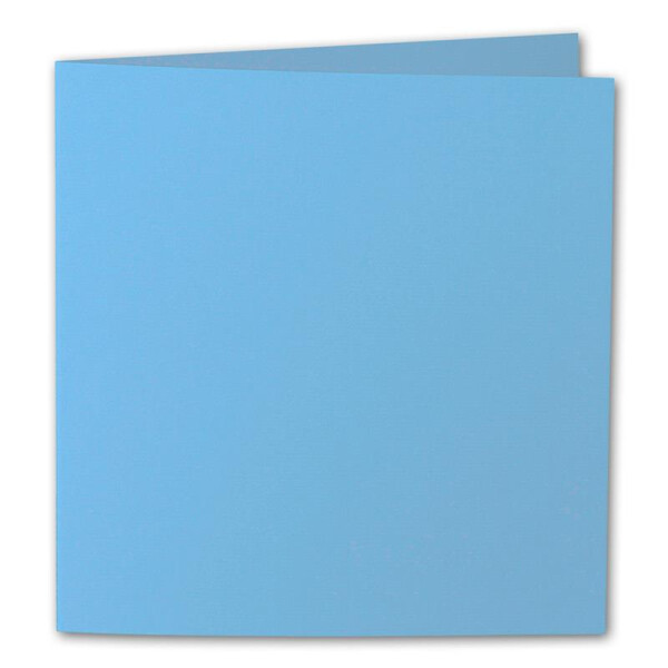 ARTOZ 50x quadratische Faltkarten - Azur (Blau) - 155 x 155 mm Karten blanko zum Selbstgestalten - 220 g/m² gerippt