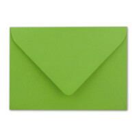 50 Briefumschläge in Hellgrün mit weißem Innenfutter - Kuverts in DIN B6 Format  - 12,5 x 17,6 cm - Seidenfutter - Nassklebung