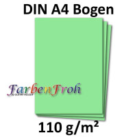 50x DIN A4 Papier - Pastell-Grün - 110 g/m² - 21 x 29,7 cm - Bastelbogen Ton-Papier Fotopapier Bastel-Papier Brief-Papier - FarbenFroh