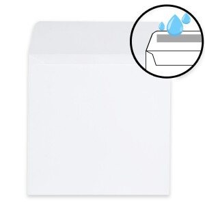 100 quadratische Briefumschläge Farbe: Weiß - 15,5 x 15,5 cm (155 x 155 mm) - Nassklebung mit gerader Klappe - 120 Gramm/m²- Marke: NEUSER PAPIER