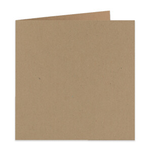 25x Quadratisches Faltkarten Set aus Kraftpapier - 150 x 150 mm - Doppel-Karten & Briefumschläge & Einlegeblätter - braun öko - Recycling-Naturpapier nachhaltig